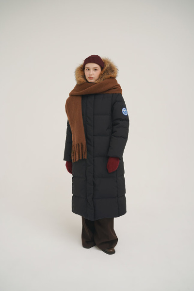 Пальто пуховое Рукка Top Arctic Goose мех Енот (Женский; 46; Темно-Синий)